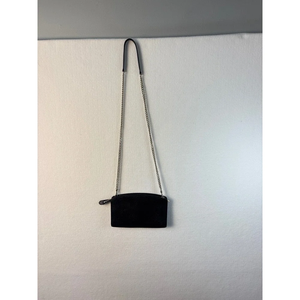 Kate Spade New York Black Pebbled Leather Crossbody Bag Gold Chain Strap